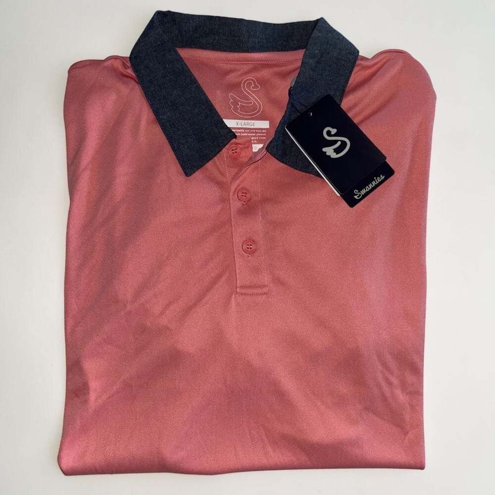 NWT Swannies Men's Polo Golf Shirt Short Sleeve Salmon Size XL
